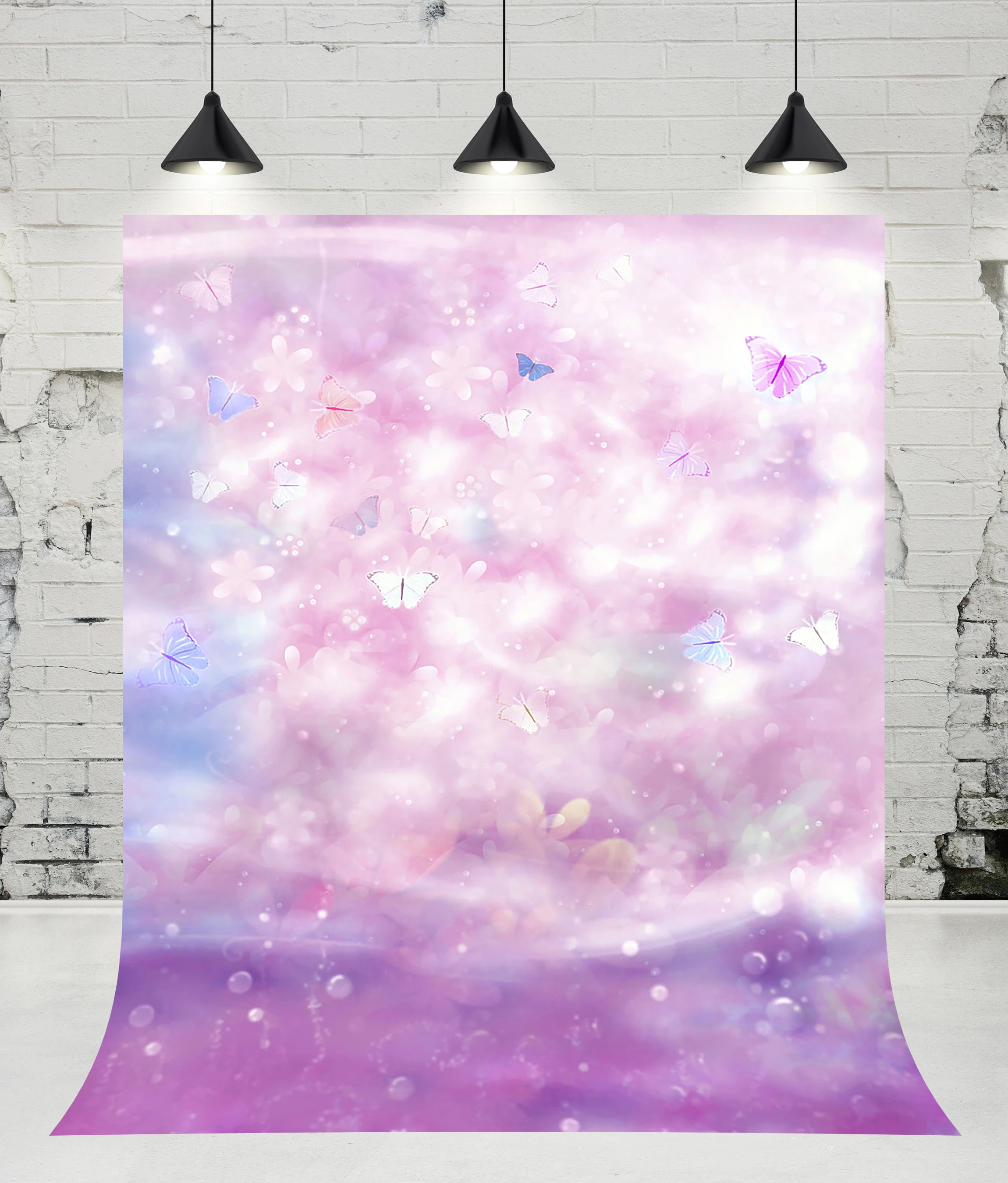 

VinylBDS Butterfly Blur Dreamy Baby Shower Photography Backdrops Bokeh Spots Photo Studio Birthday Background for Children Props