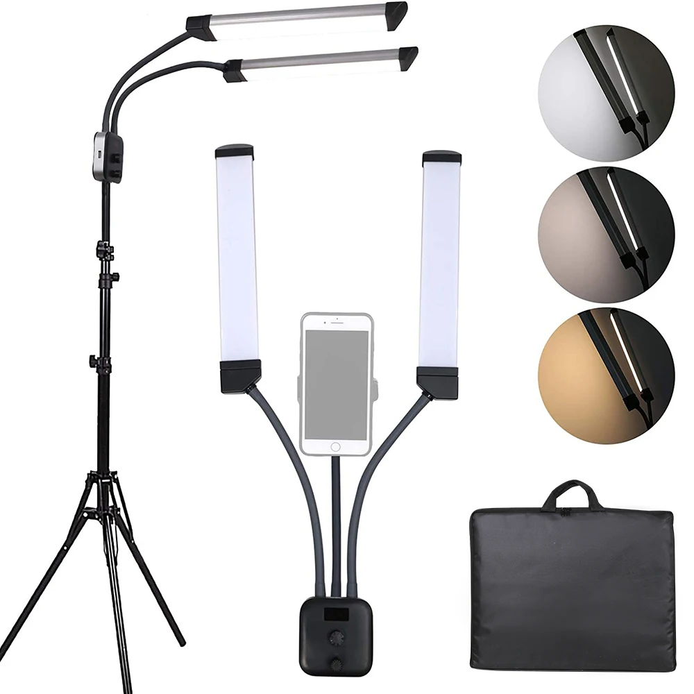 Двойной светильник для фотосъемки 40 Вт 3000-6000K макияжа видео студии прямая