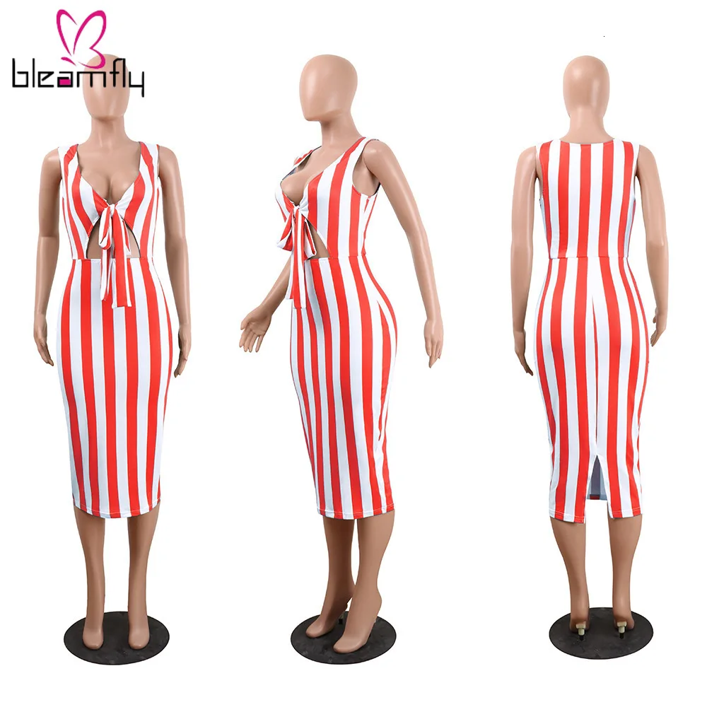 Летнее платье в полоску женские сексуальные платья с глубоким v-образным вырезом
