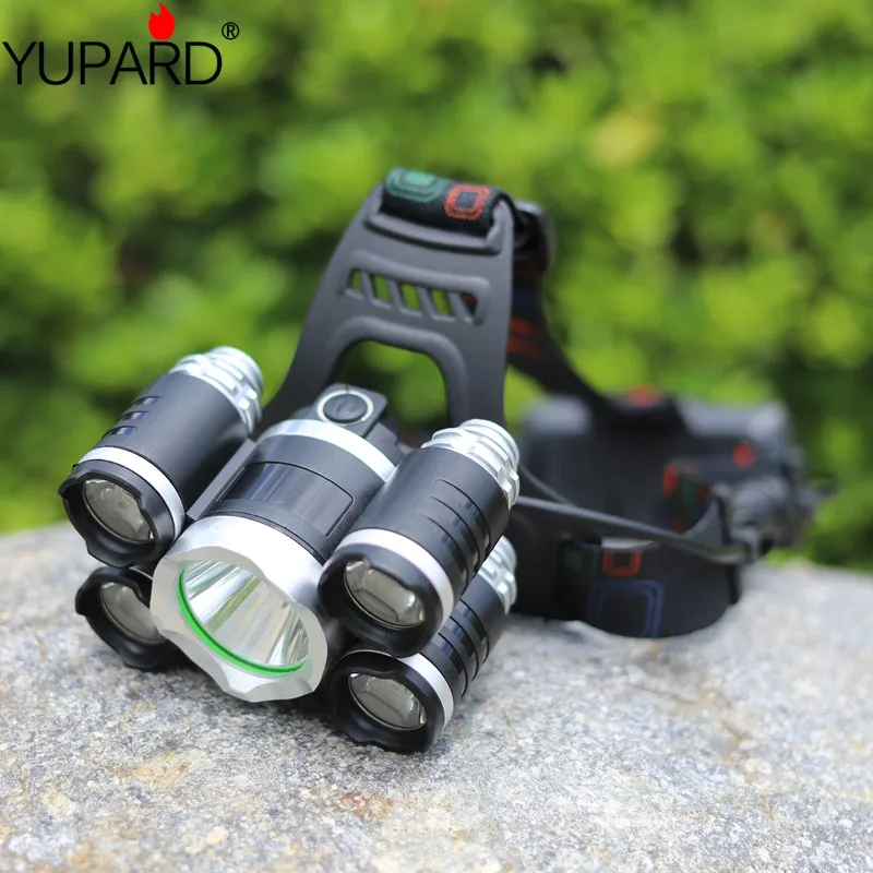 

Outdoorrechargeable 5LED headlight super bright waterproof fishing light T6 high-power flashlight head-mounted aircraft headligt