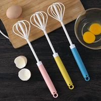 new semi automatic egg beater plastic push style hand mixer self turning egg stirrer kitchen egg tools