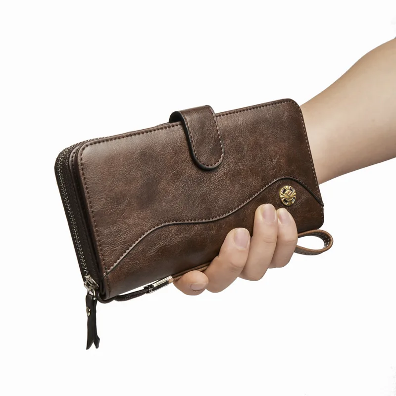 

Card Holder Male Purse Long Style High Quality Wallet Large Capacity PU Leather Wallet For man mobile phone Clutch bag