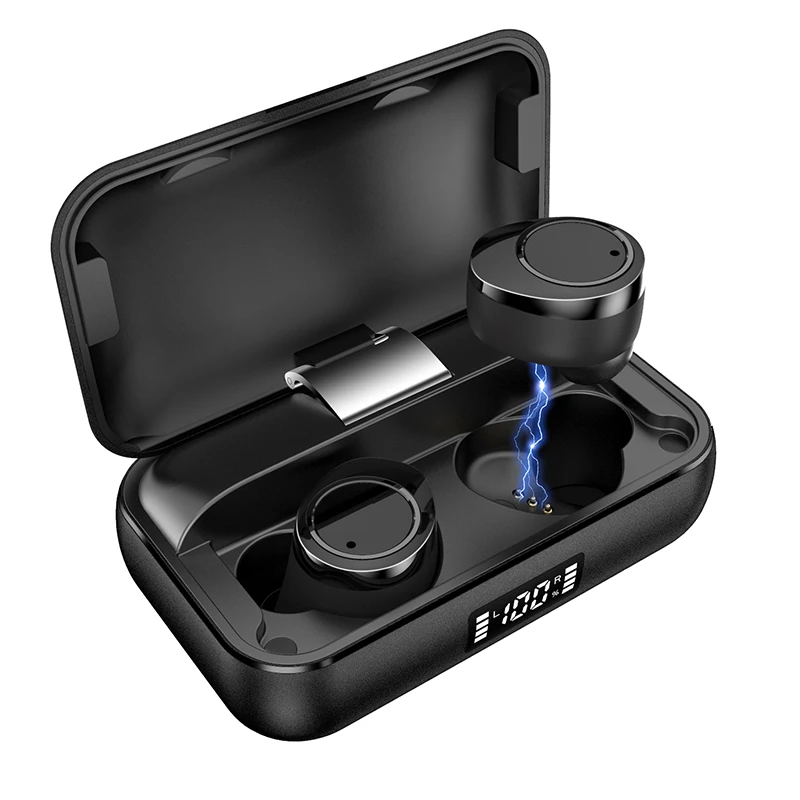 Blcak headphones X13 TWS Bluetooth 5,0, наушники, стерео гарнитура, беспроводные наушники, IPX7, водонепроницаемые наушники, 3500 мА/ч, зарядная коробка, Smart touch - Цвет: Blcak headphones