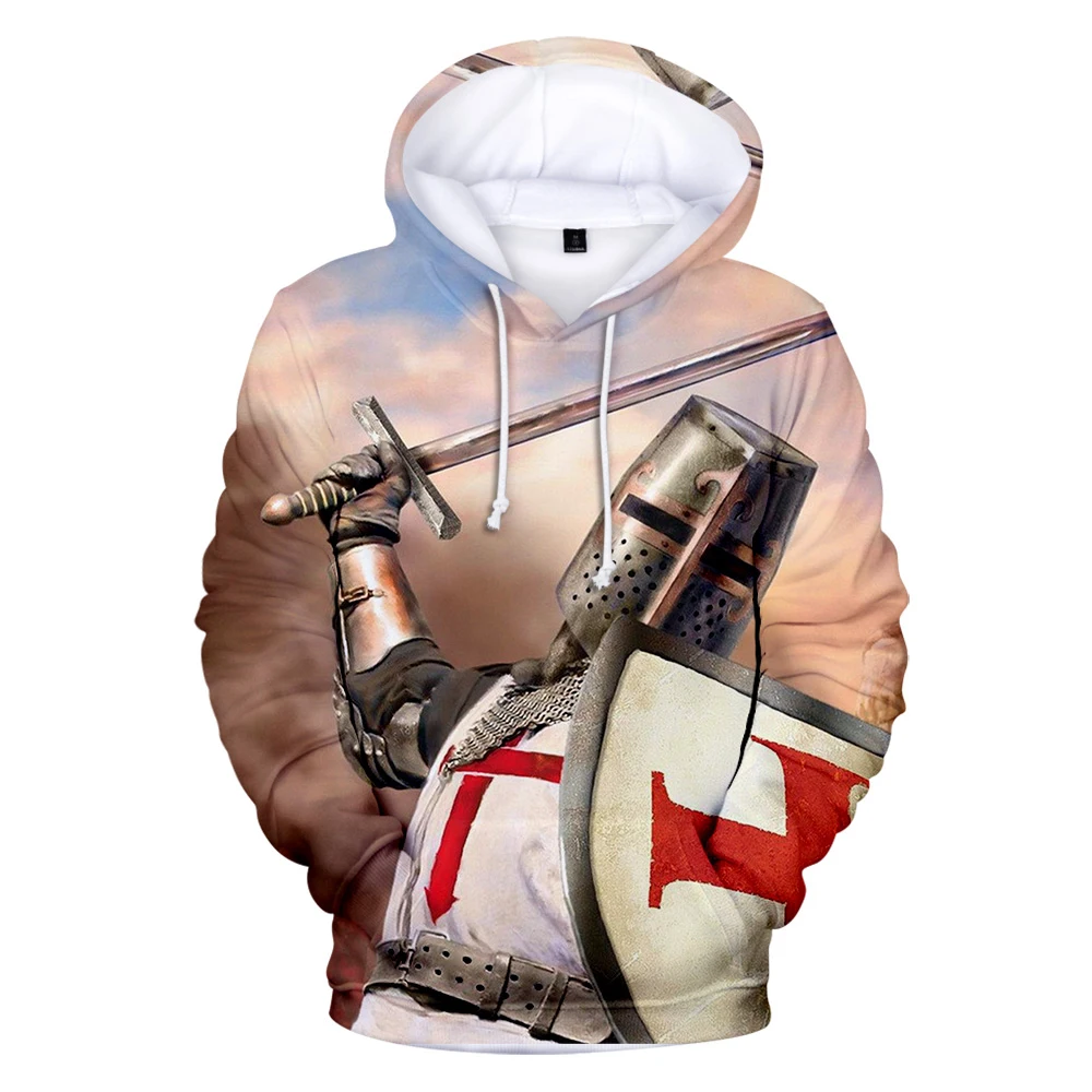 

Aikooki Newest Knights Templar 3D Hoodies Men/Women polyester sweatshirt boys thin coat trend Knights Templar Hoodies