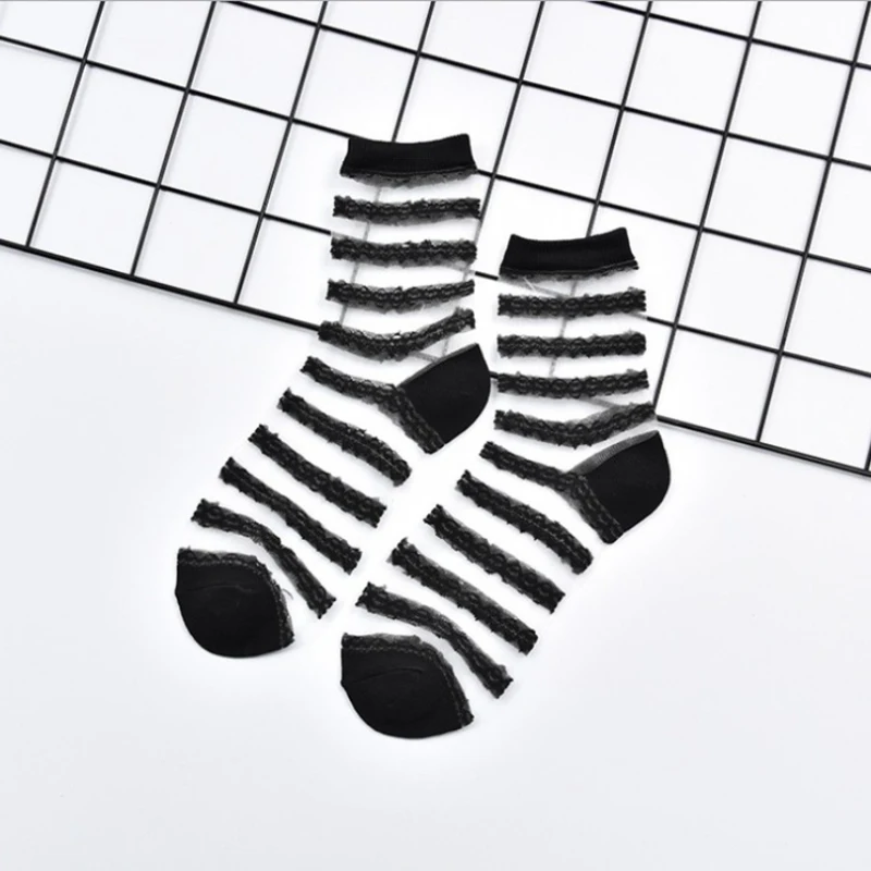 Женские модные прозрачные носки для девочек сетчатые стекла шелковые