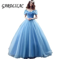 gardlilac quinceanera dresses light blue off shoulder with butterfly organza sweet 15 masquerade ball gown
