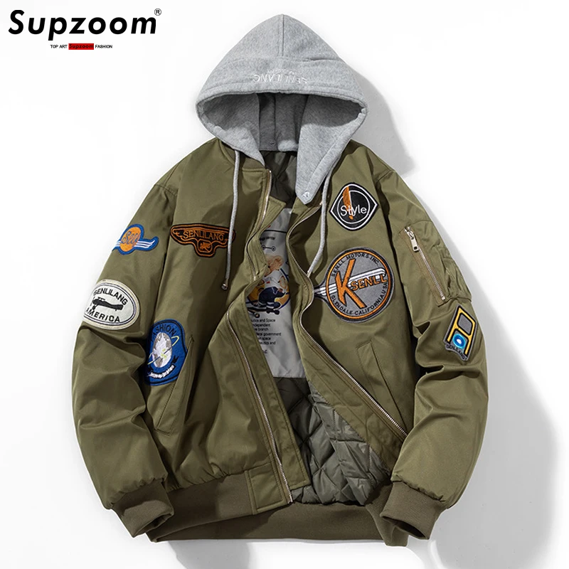 Supzoom Новое поступление модная утепленная куртка пилота брендовая одежда с