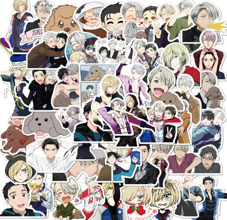 

10/30/50pcs Yuri On Ice Anime Graffiti Sticker Funny Cute Sticker Helmet Electric Car Diy Bike Mobile Laptop Decal Sticker