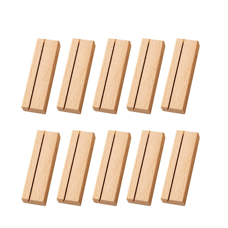

10 Kit Wooden Table Number Stands Rectangle Display Sign Holders Place Card Holder for Retail Shop Dinner Party Events