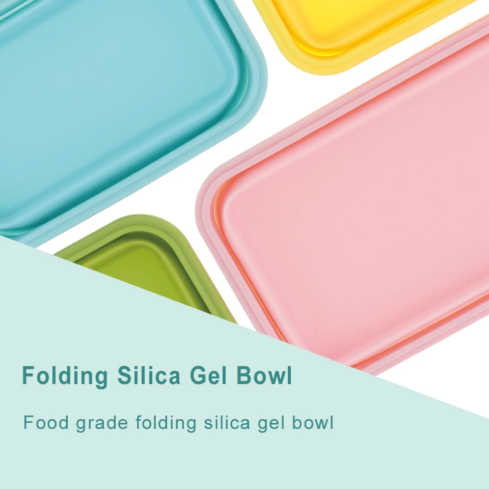 Складная портативная миска Bento силиконовая коробка для завтрака контейнер