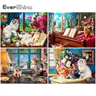 Evershine Алмазная вышивка коты 5D Алмазная мозаика животные картина стразы полная площадь Алмазная Живопись распродажа декор для дома