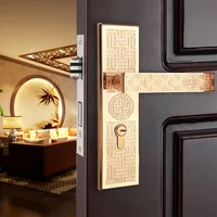 Chinese Zinc alloy Interior Mute Door Lock Bedroom Safety Door Handle Lock Furniture Hardware Accessories Front Back Handle set