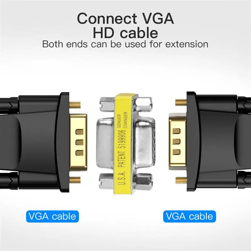 10 шт. VGA / SVGA 15pin адаптер для смены пола женский соединитель расширителя кабеля