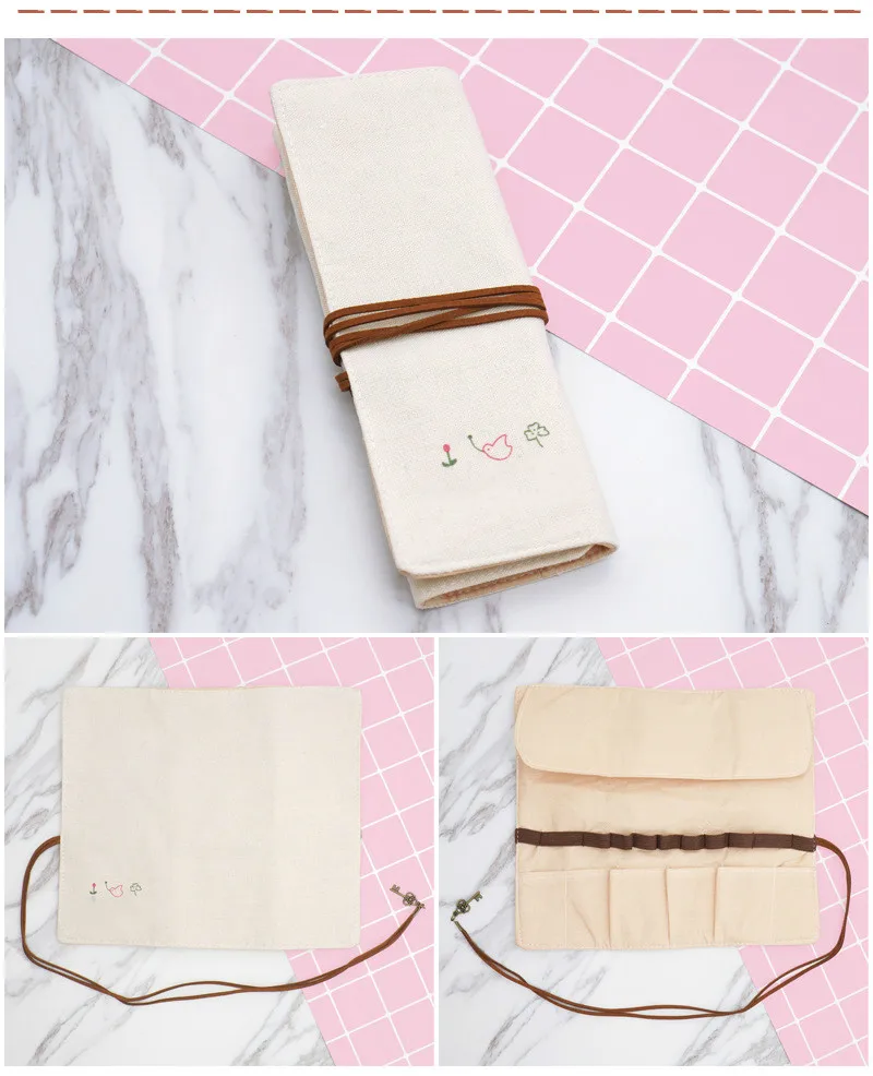 Женская сумка для кистей макияжа чехол карандаша держатель рулон канцелярские