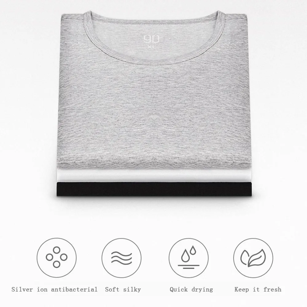 2 шт./компл. Youpin 90 футболка Серебристая Антибактериальная Футболка мужская