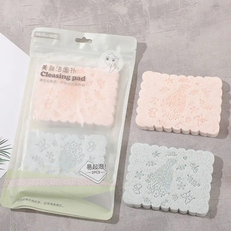 2 шт./компл. одноцветная овальная прямоугольная губка глубокое очищение лица
