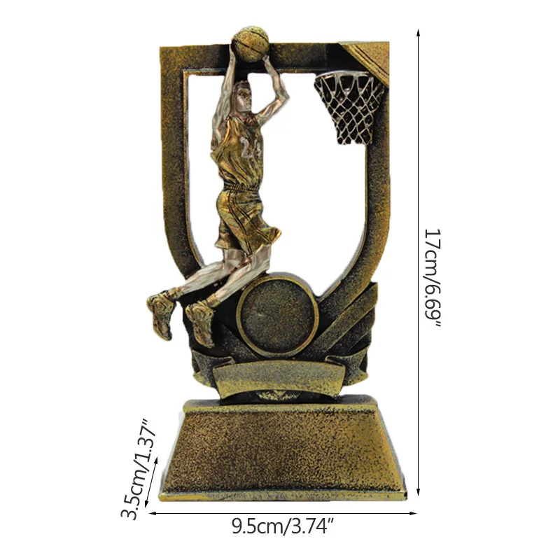 Golden Basketball Dunk Trophy Figurine Character Statue Sports Craft Desktop Decor Miniature Model Home Decoration Wedding Gift | Дом и сад