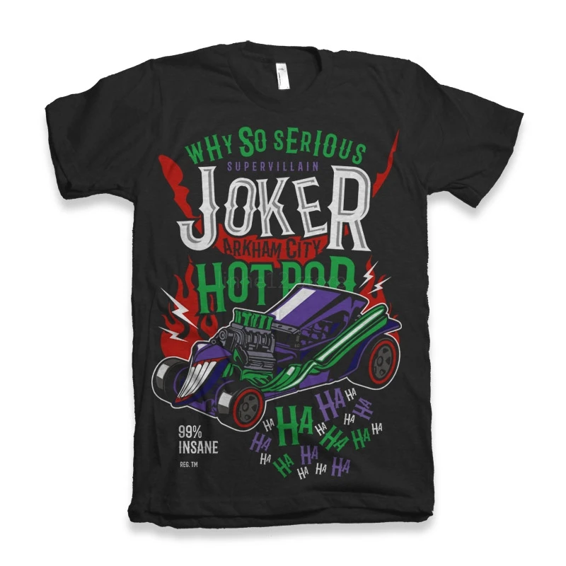 Arkham City Hotrod футболка 2019 Новая летняя стильная уличная хлопковая с короткими