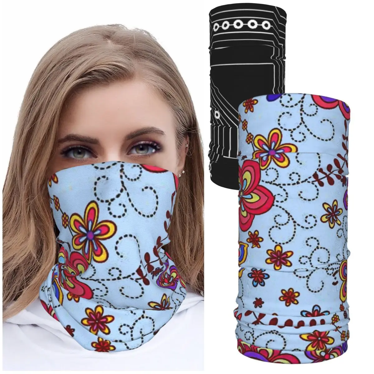 

Buff on neck HeadscarfIce silk bib scarf printed neck men's and women's scarf turban shawl accessories Scarf women