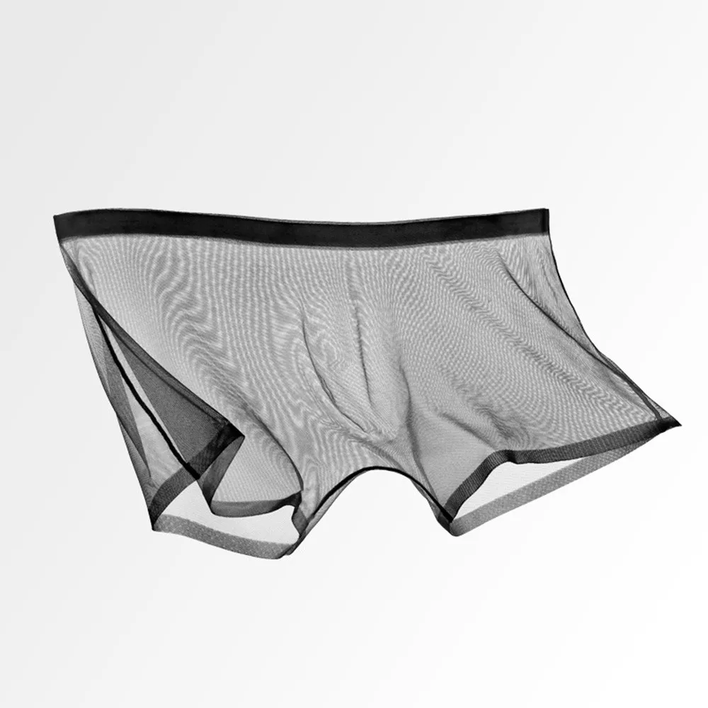 

Men Sexy Seamless Underwear Pants Mens Ultra-thin Transparent Boxershorts Male Mid-rise Mesh Slips Homme Panties Boxer Shorts