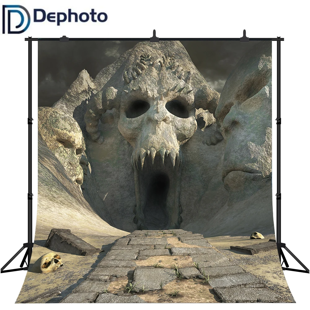 Dephoto фон на Хэллоуин для фотографии вечерние украшения жуткая пещера страшный