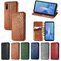 luxury flip leather woven pattern case for sony xperia 10 5 1 ace xz4 mini2 ii iii plain full cover simple fashion phone cases
