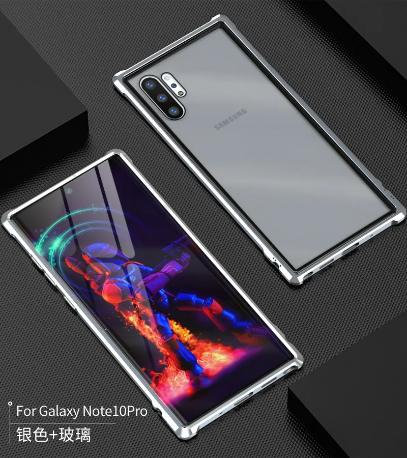 Note10plus, Высококачественная ультратонкая металлическая рамка, закаленное стекло, зеркальная оболочка для samsung galaxy note 10 plus, чехол, крышка, note10+ note10