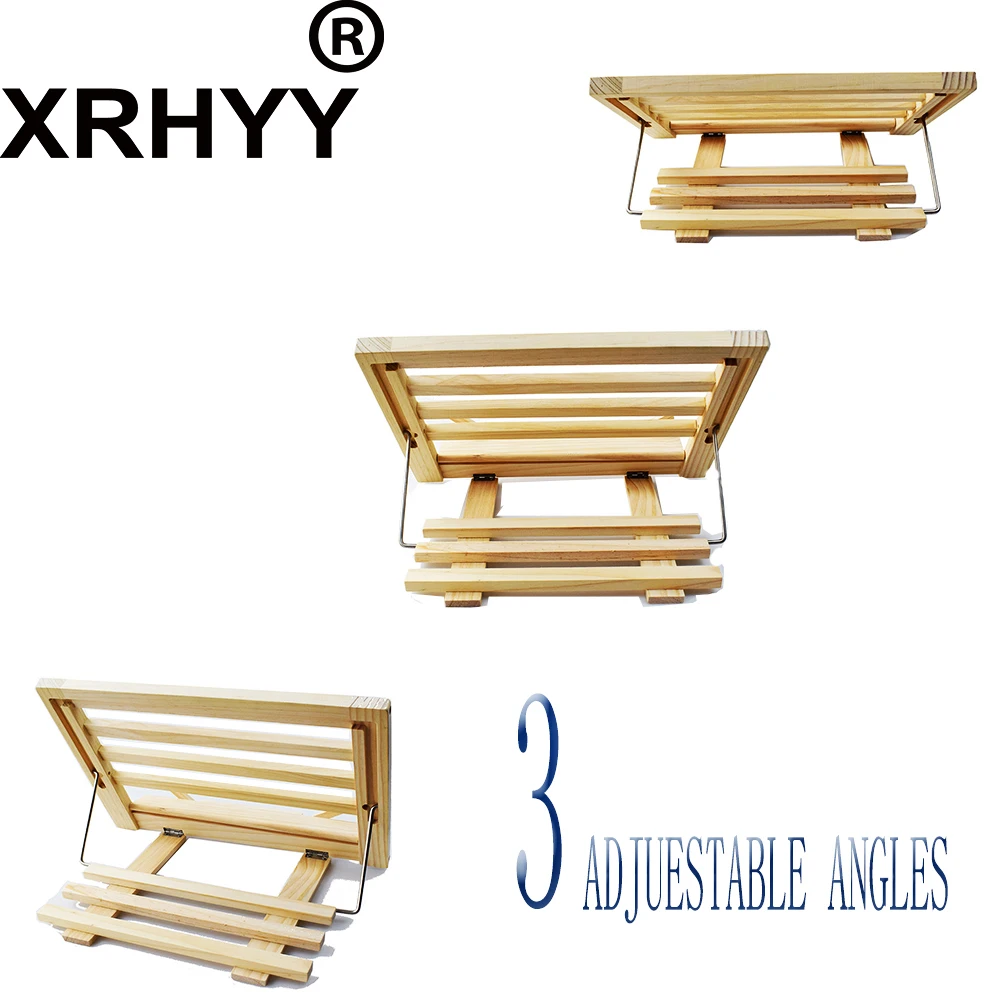 Регулируемая складная деревянная подставка для кулинарной книги чтения