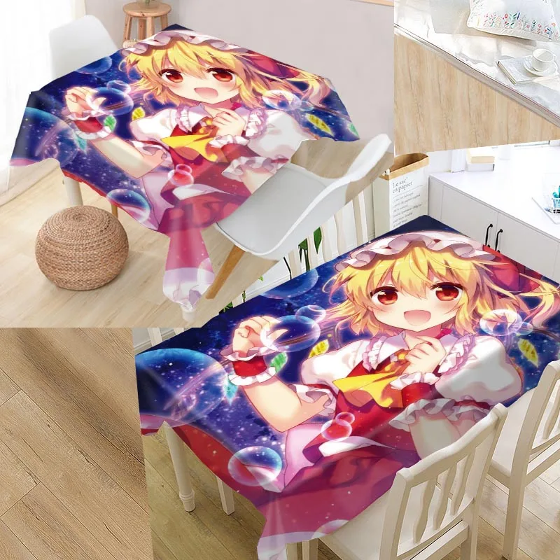 Anime Flandre Scarlet Tablecloth 2022 Kitchen Christmas Decor Dining Table Decoration Home Rectangular Party Table Cover 1125