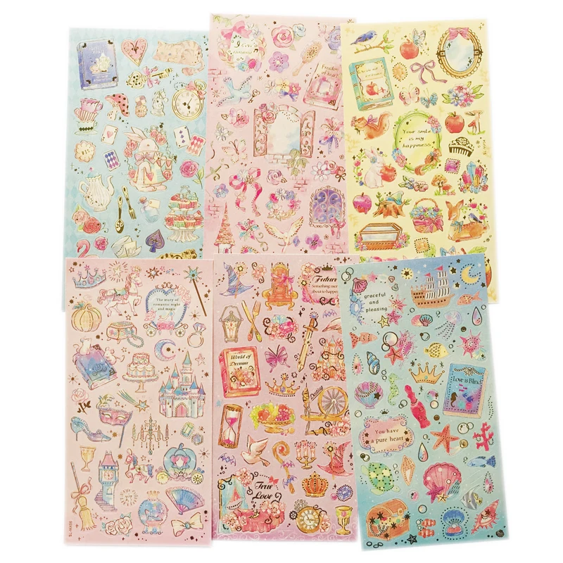 1 лист изящных наклеек из золотой фольги серии сказок клейкие наклейки