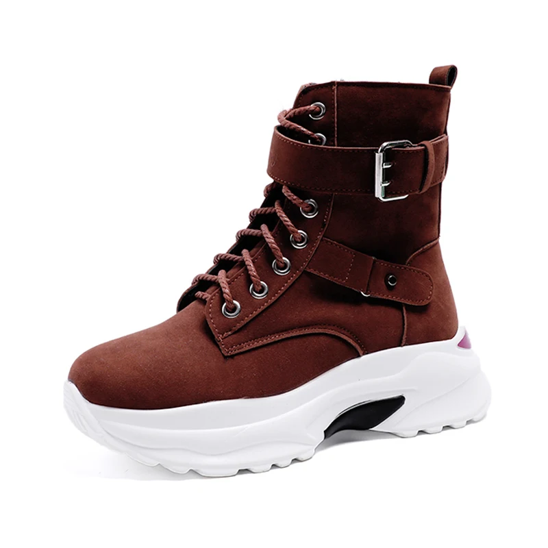 

Plus Size Warm Plush Winter Boots Chunky Sneakers Ankle Boots Women Shoes Woman Lace Up Zipper Buckle Thick Sole Platform Shoes