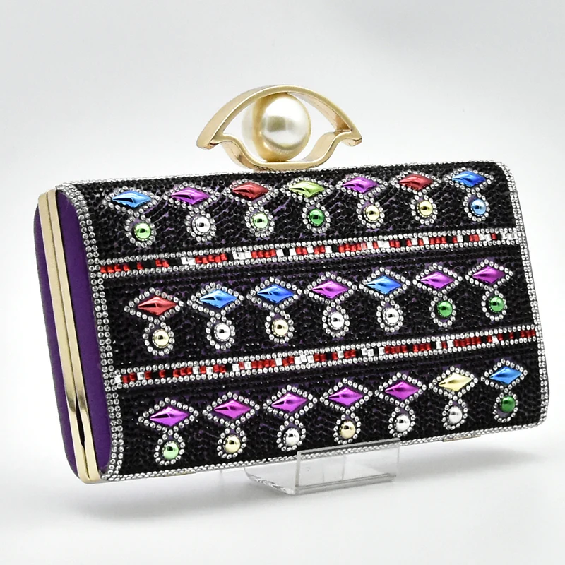 Новейший комплект из туфель и сумочки фиолетового цвета в африканском стиле