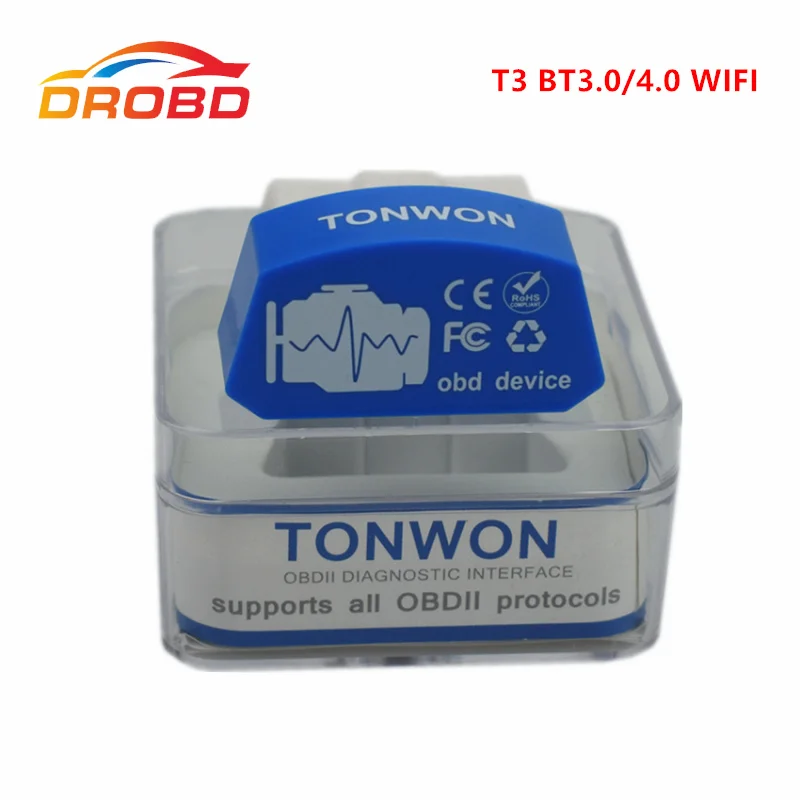 

Сканер кодов Tonwon 3 OBD2, Bluetooth 3,0/4,0 WiFi, доступный диагностический инструмент obd, сканер для проверки автомобиля, диагностический прибор для двиг...