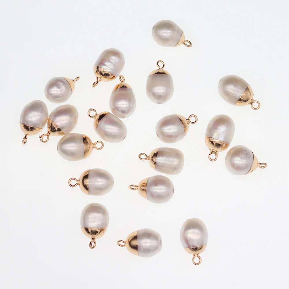 

5PCS Natural Pearl Connector Round Shape For DIY Necklace Decoration Round And Full Jewelry Accessories 8x16-10x18mm