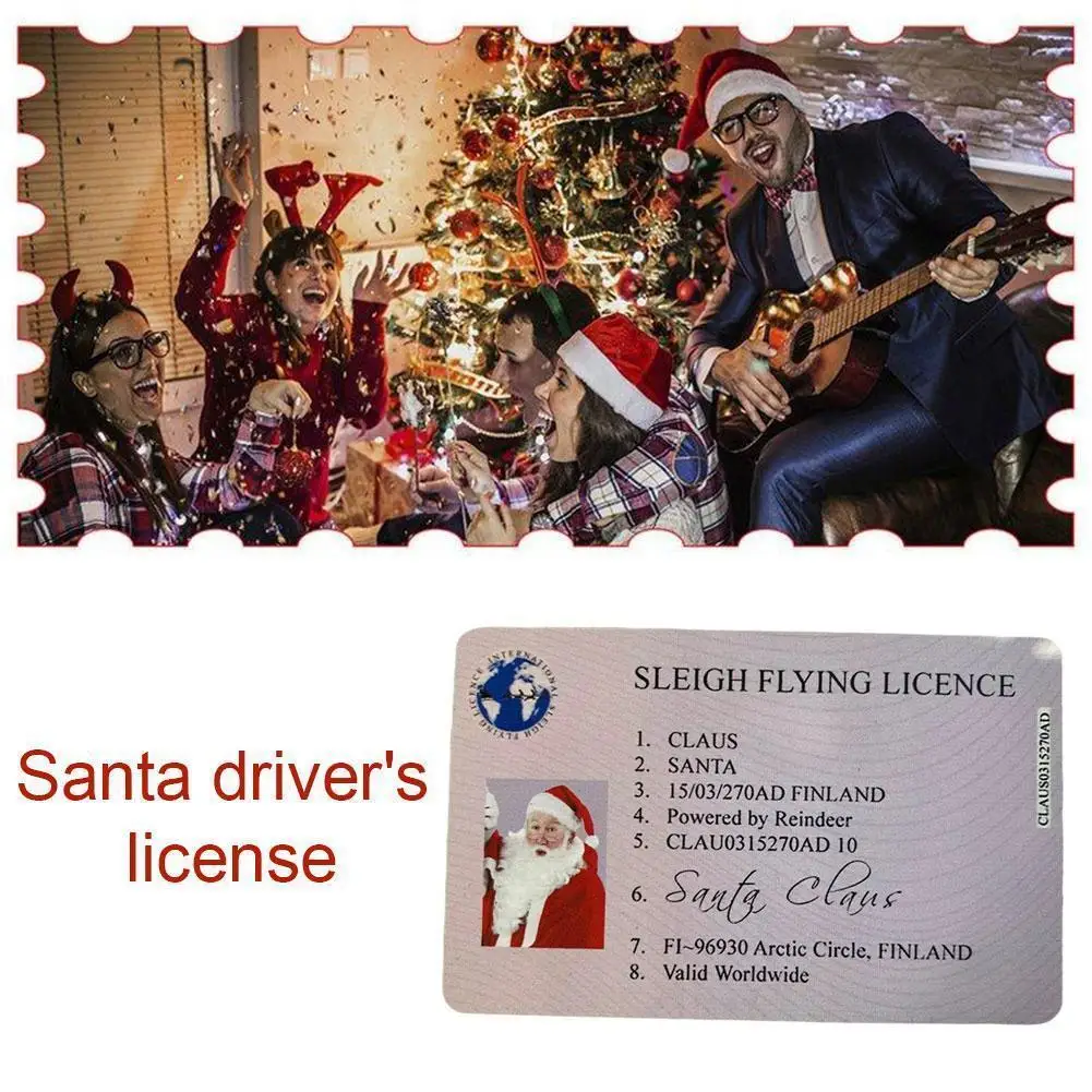 

Christmas License Flight License Sleigh Riding Licence Tree Ornament Christmas Old Man Driver License For Entertainment Supplies