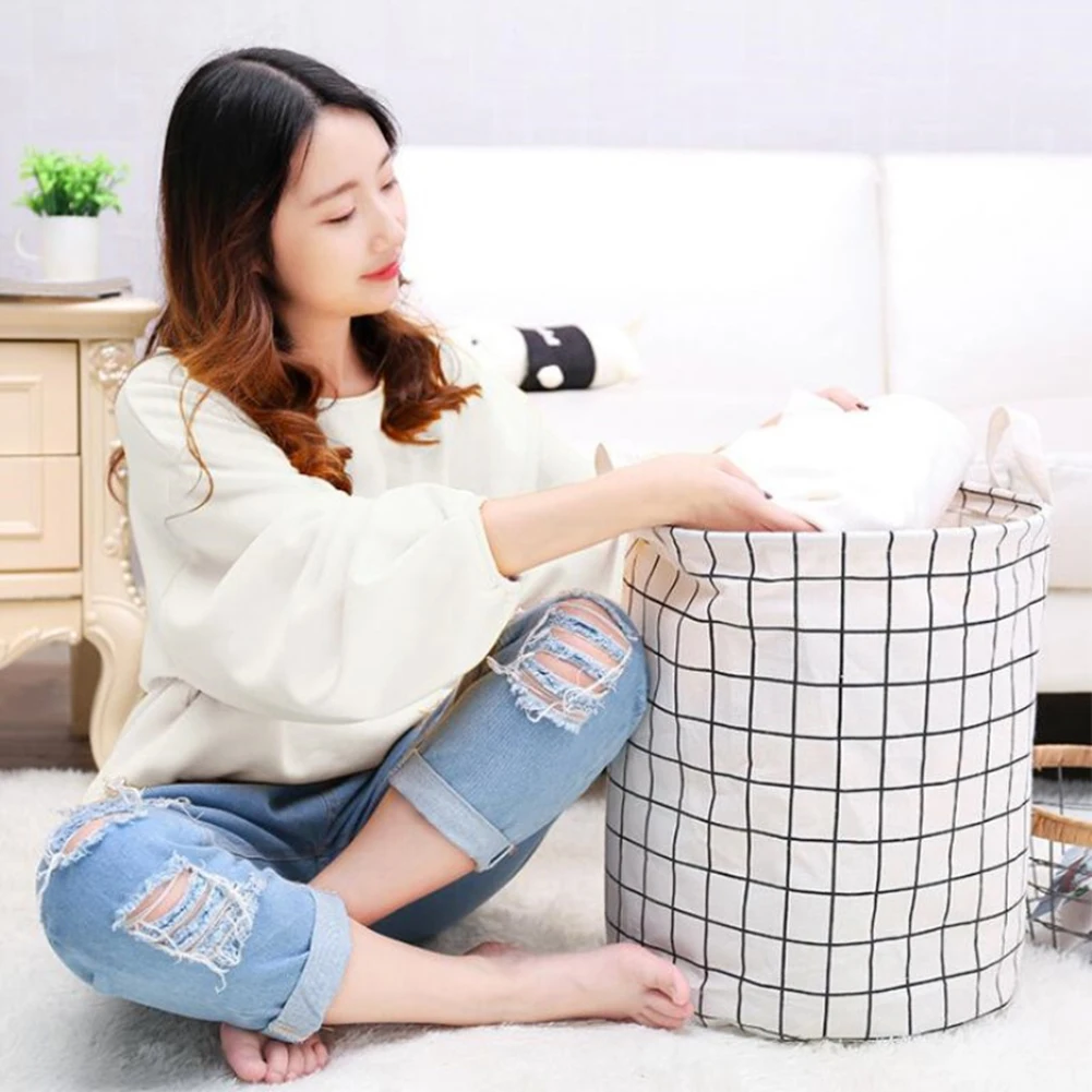 

Large Laundry Basket Waterproof Laundry Basket Collapsible Round Laundry Hamper Storage Bin Panier Linge Pliable D3