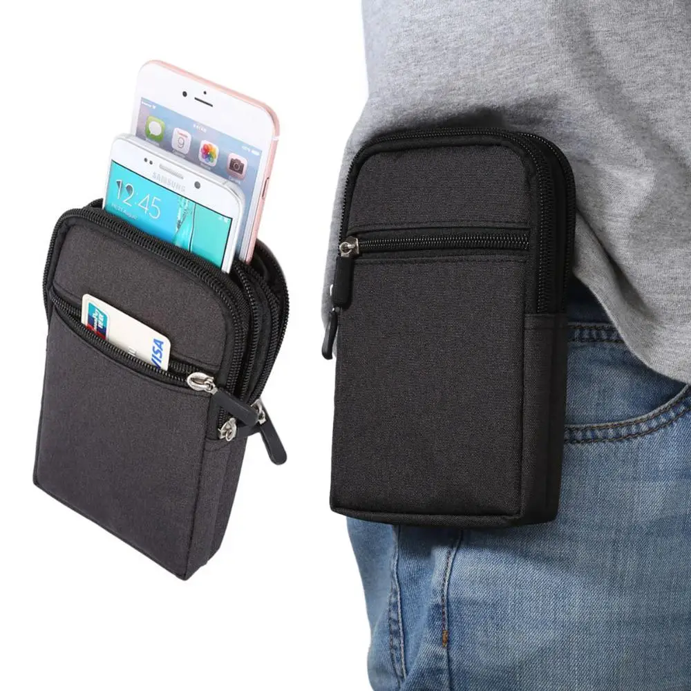 

Cowboy Cloth Phone Pouch Belt Clip Bag Pen Holder Waist Outdoor Sport Cover