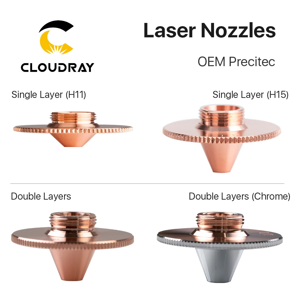 Cloudray Precitec выпуклые лазерные насадки однослойные хромированные двухслойные s Калибр 0,8-4,0 D28 H11 H15 M11 для режущей головки