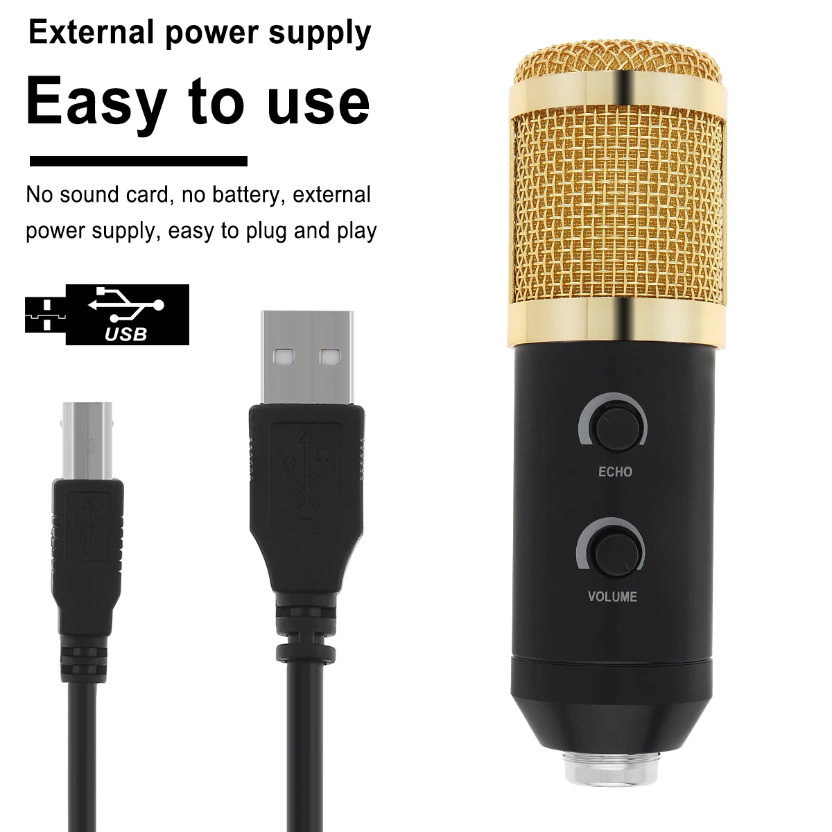 Professional Metal Recording Microphone with Sound Card Function with Stand Professional Condenser Studio Live Microphone enlarge