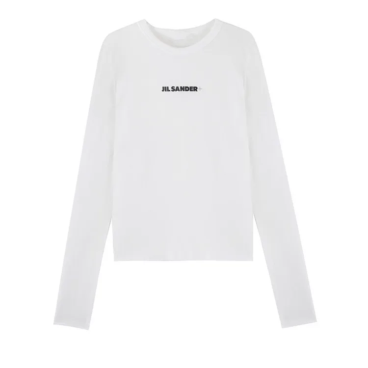 Белая женская футболка с буквенным принтом новинка 2020 тонкая и длинным рукавом