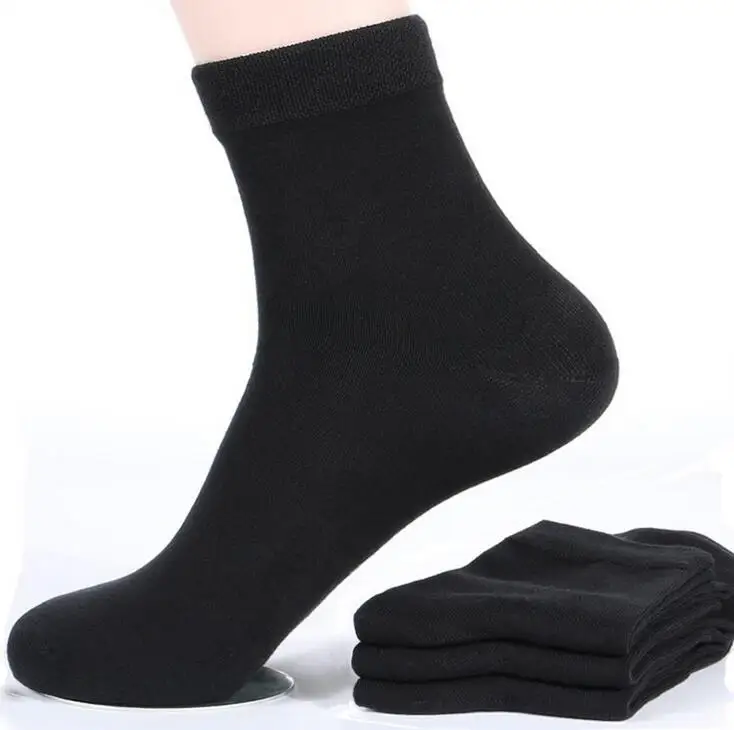 

3PC Spring Women's Black Cotton Blend Socks Female Middle tube Socks