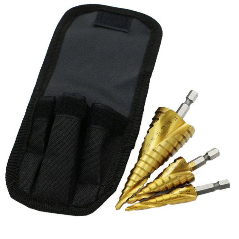 

Hss Titanium Spiral Grooved Step Drill Bits 4-12/4-20/4-32mm Large Cone Metal Drill Bit Cut Tool Steel Woodworking Hole Cutter