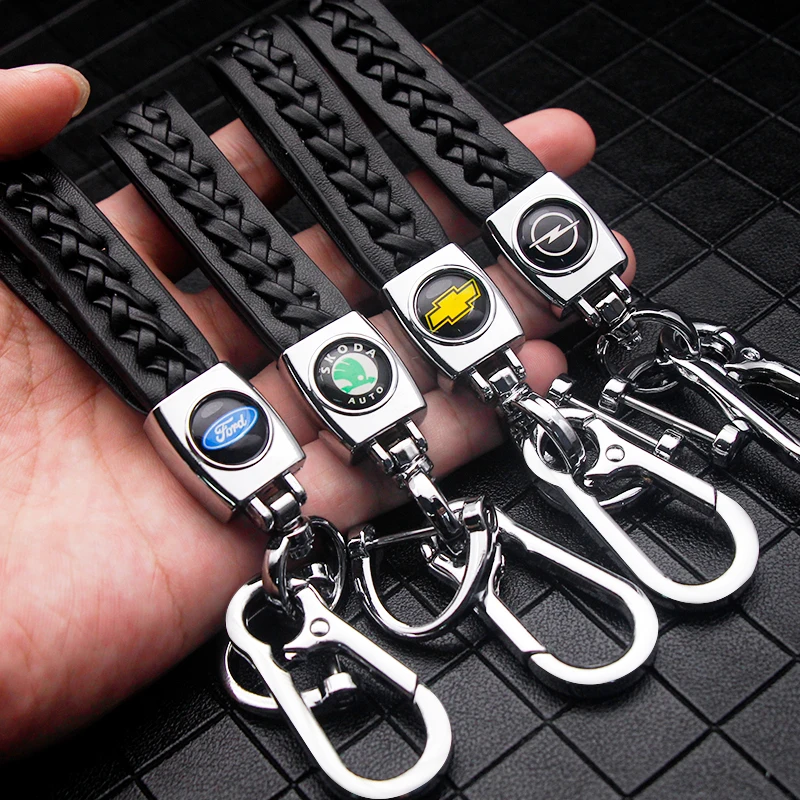 Высококачественный автомобильный брелок вращающийся на 360 ° ручной из плетеной
