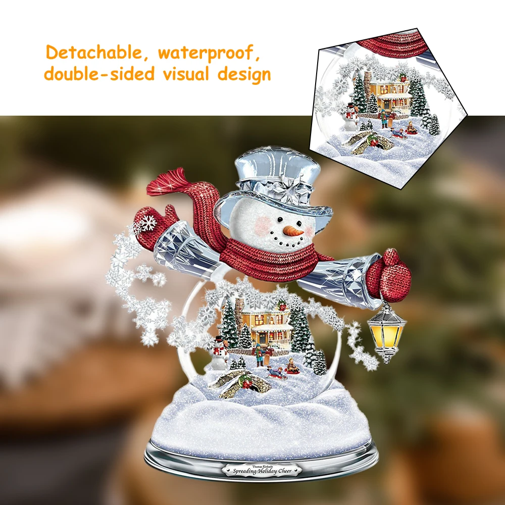 

Christmas Wall Stickers Water-Proof Snowman Window Sticker Kids Room New Year Wall Stickers Home Decals Decoration Supplies