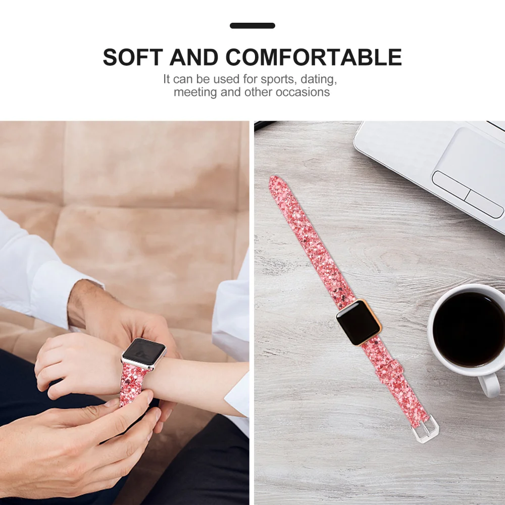 

1 Pc Sequined Watch Strap Fashionable Watchband Compatible with Fitbit Inspires