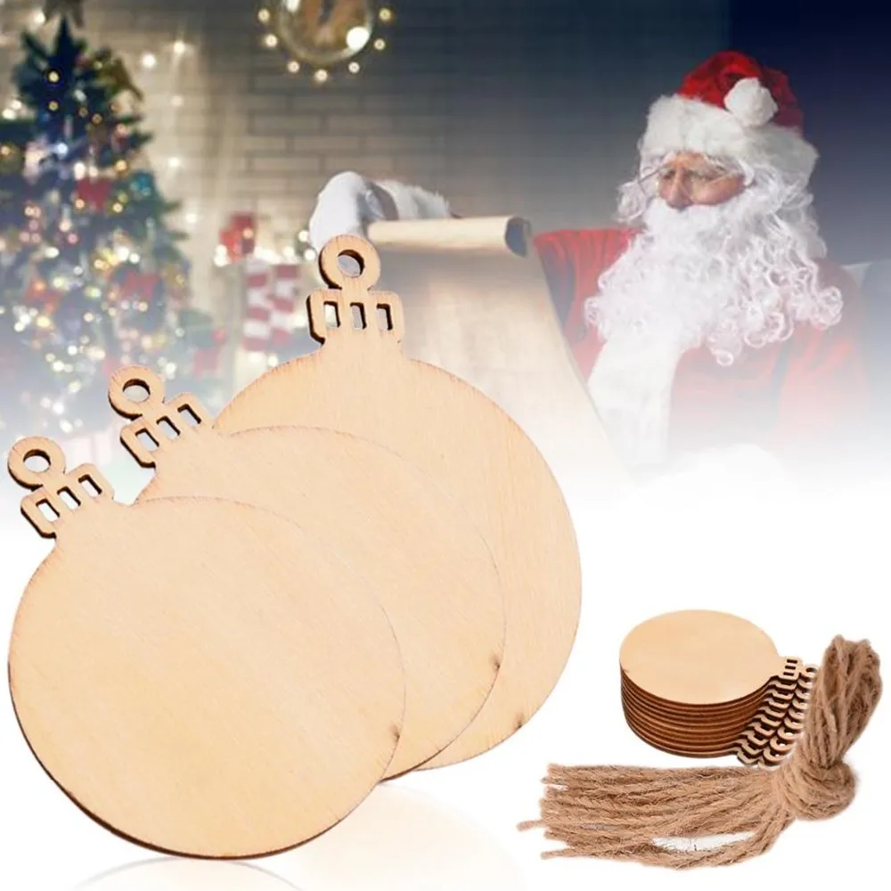 10 шт абсолютно новые украшения Рождественские шары Искусство ремесло деревянные