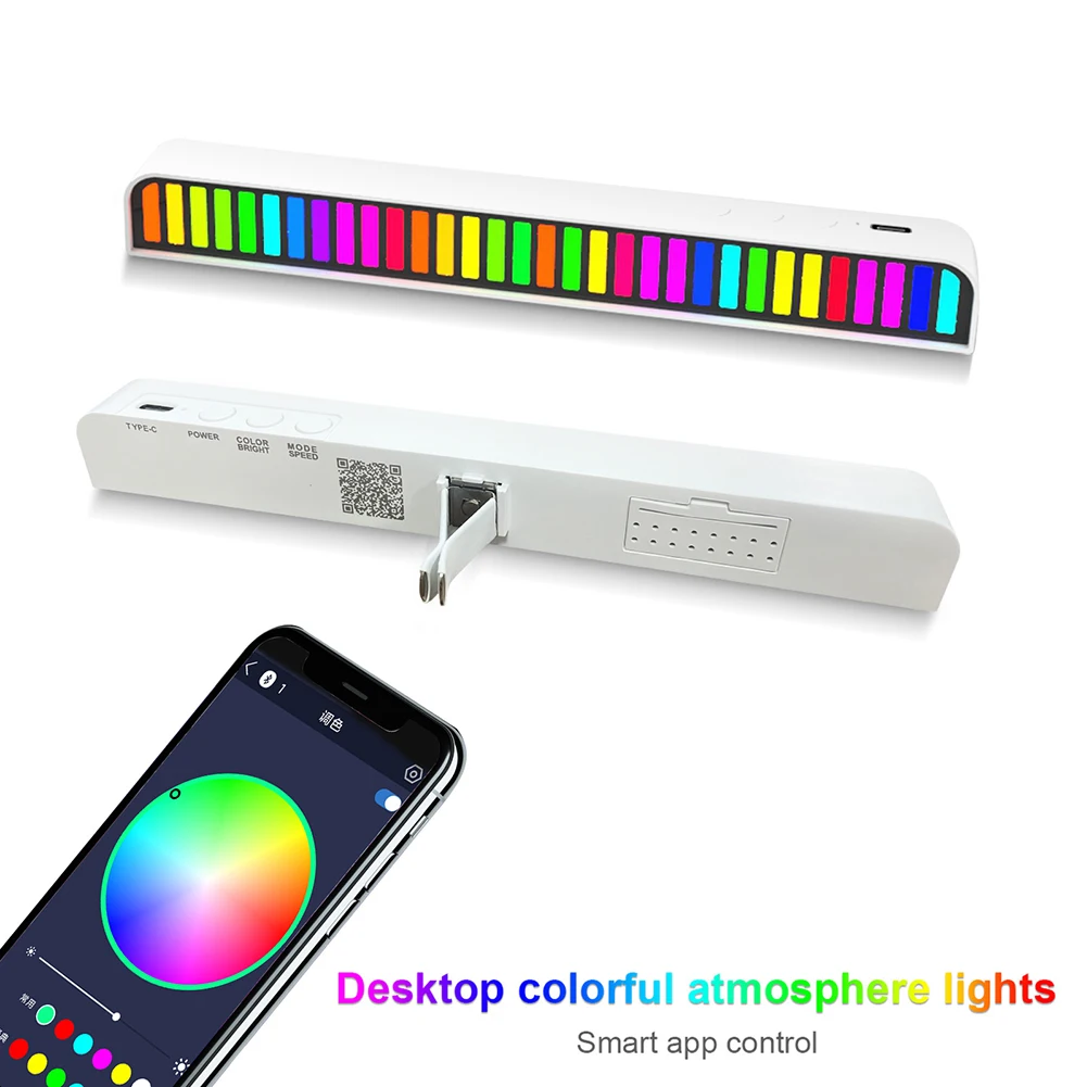 

Автомобильный светодиодный атмосферный RGB-светильник с управлением звуком, цветной ночник с подзарядкой от USB и управлением через приложен...