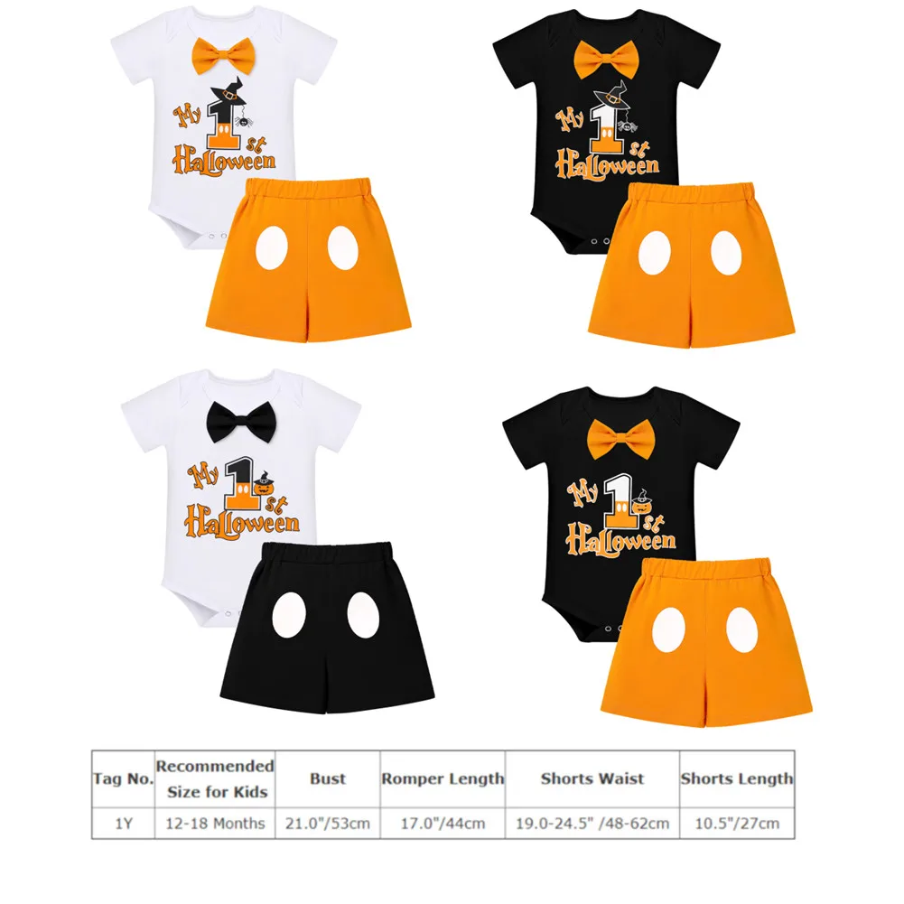 6-18M Baby Boy Clothes Short Sleeve Romper Bodysuit + Shorts Birthday 2pcs Outfits Number And Letter Print Bow Tie - купить по