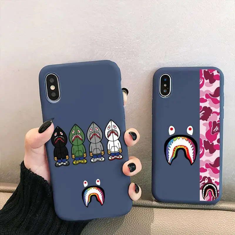 Модный брендовый чехол Bape для телефона с акулами iPhone 12 mini 11 Pro XS MAX X XR 7 8 6 Plus мягкий