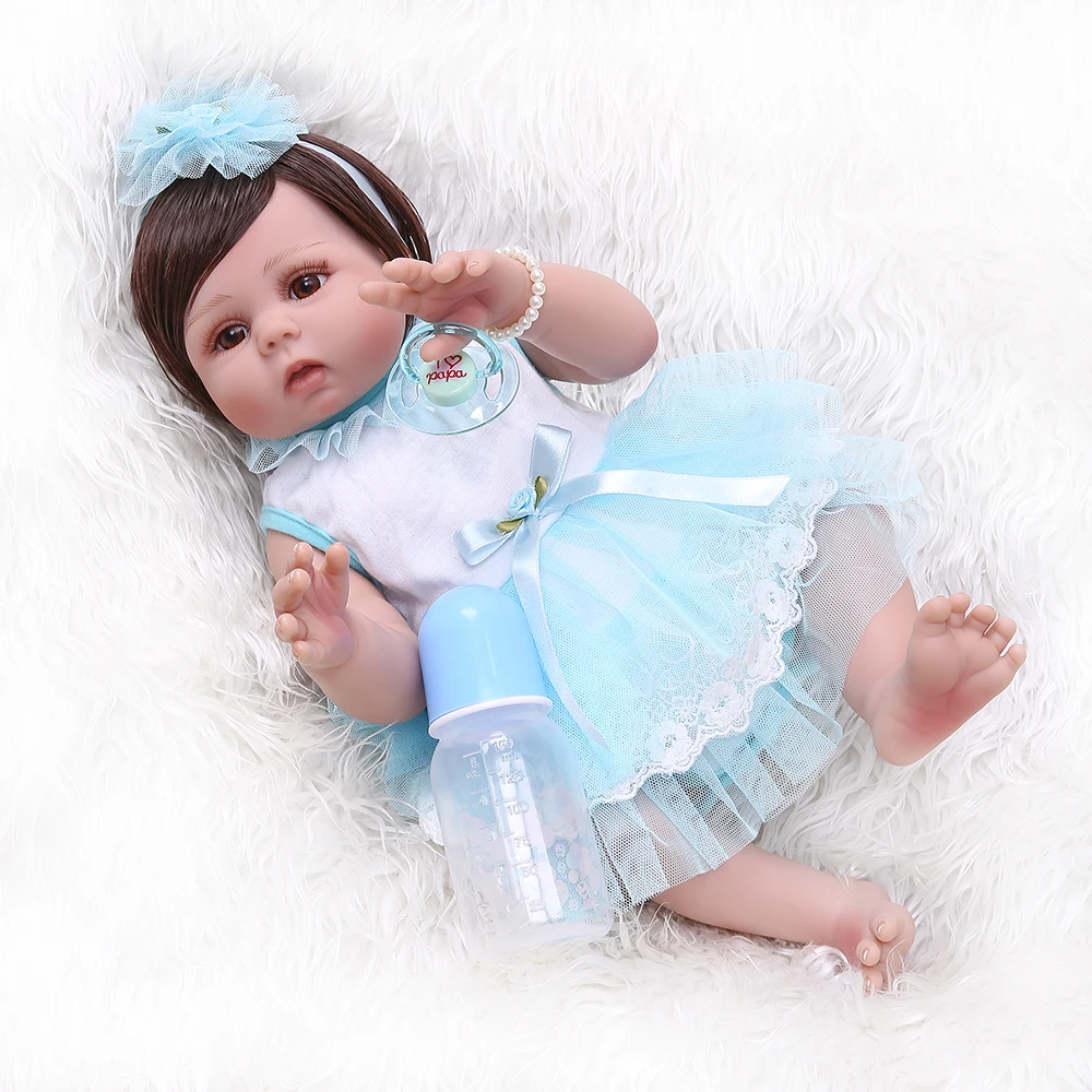 49 см силиконовые куклы Reborn Baby для малышей Кукла новорожденного Bebe кукла